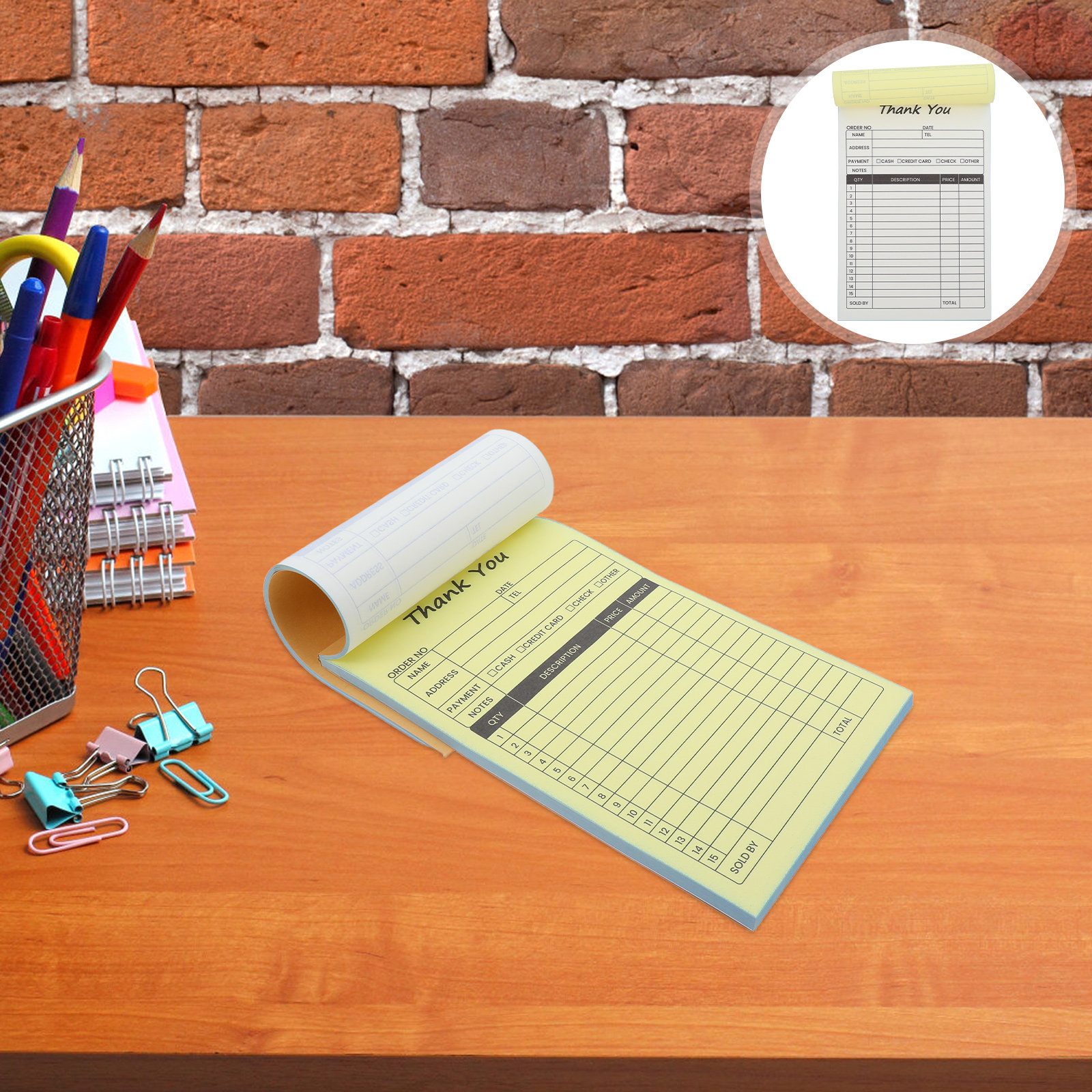 Carbon Copy Book - 2Pcs Invoice Receipt Book Carbon Copy