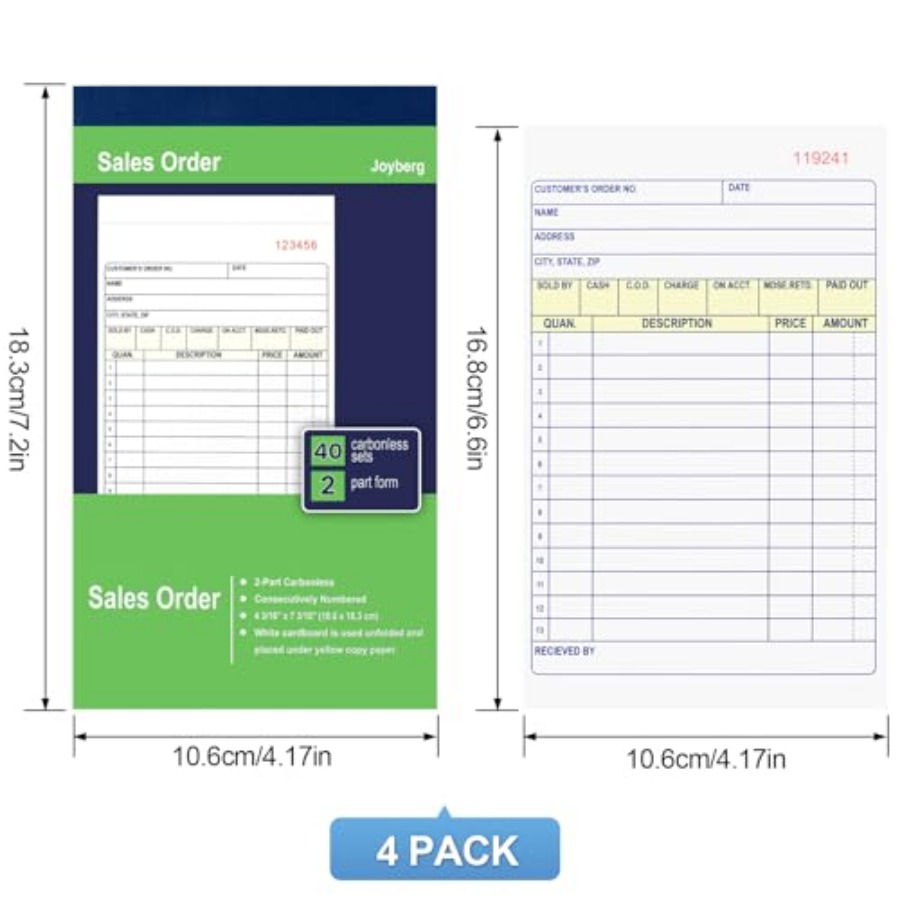 4 Pack Sales Order Book, 4.17i – обзор и цена Carbon Copy Book
