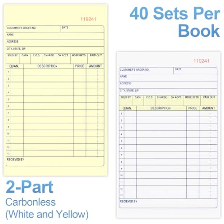 4 Pack Sales Order Book, 4.17i – обзор и цена Carbon Copy Book