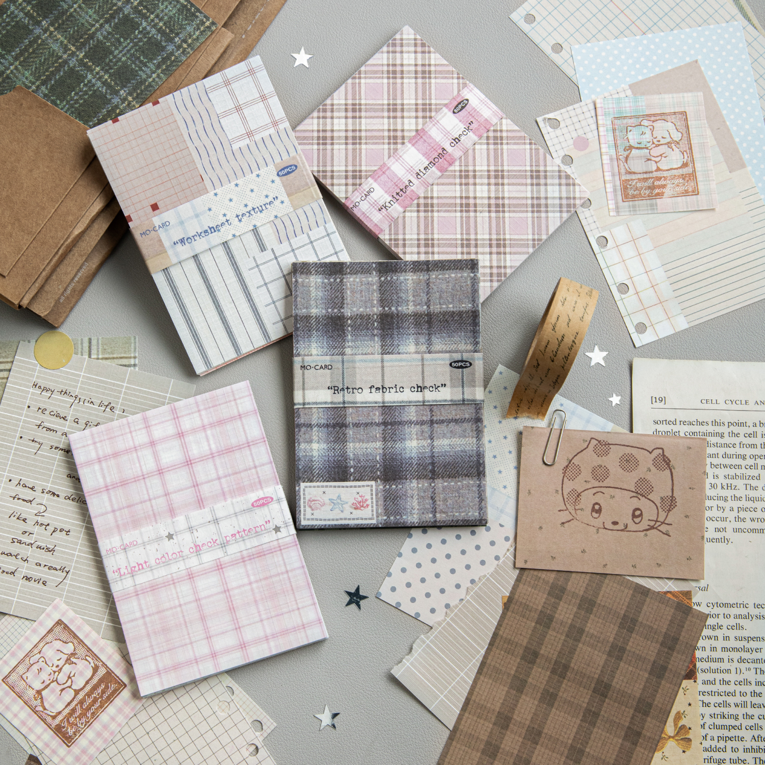 Journal GO 50pcs Kawaii Plaid  – обзор и цена Office Stationery Supply List