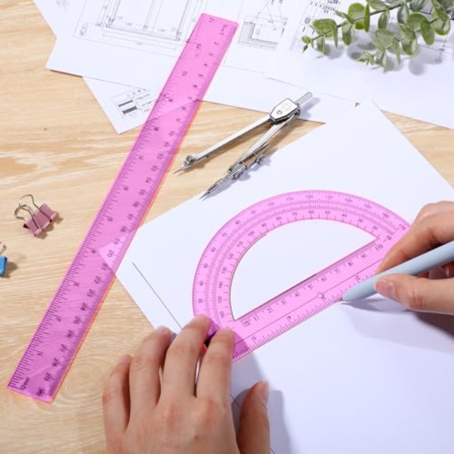 3 Pcs Plastic Ruler 6 Inch Pro – обзор и цена Ruler Set Transparent