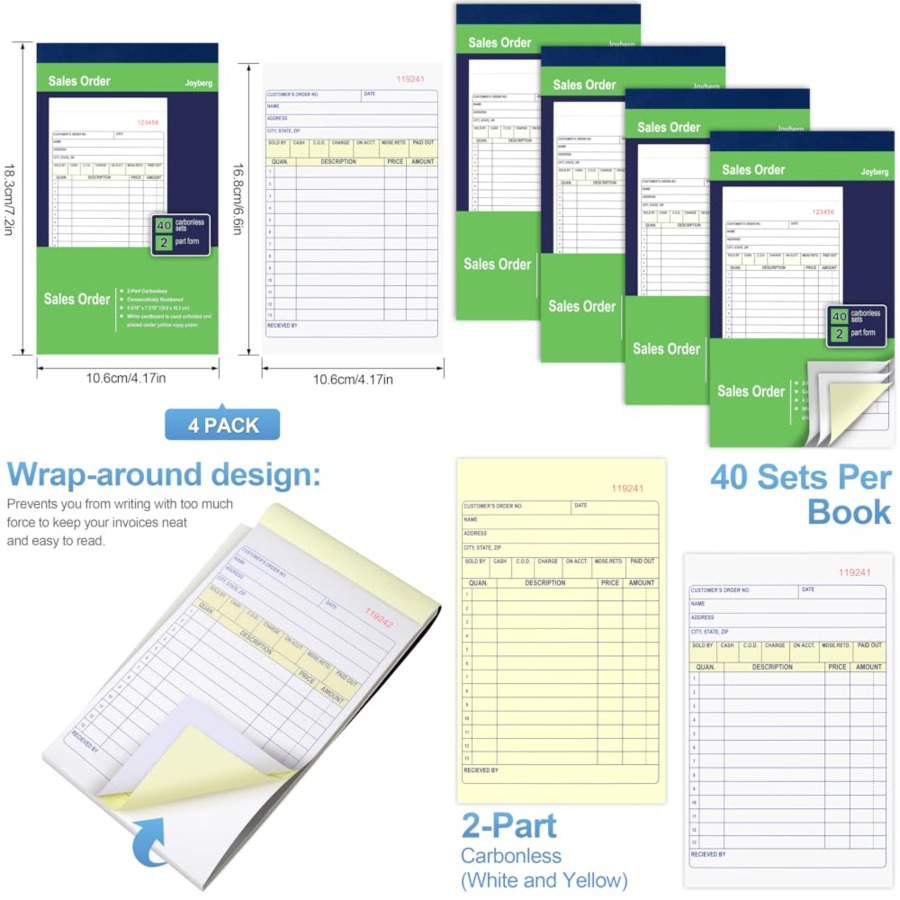 4 Pack Sales Order Book, 4.17i – обзор и цена Carbon Copy Book