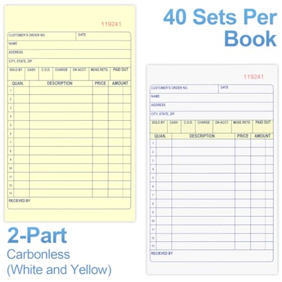4 Pack Sales Order Book, 4.17i – обзор и цена Carbon Copy Book