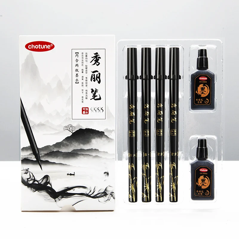 Brush Lettering Pens Set Black – обзор и цена Fountain Pen Ink