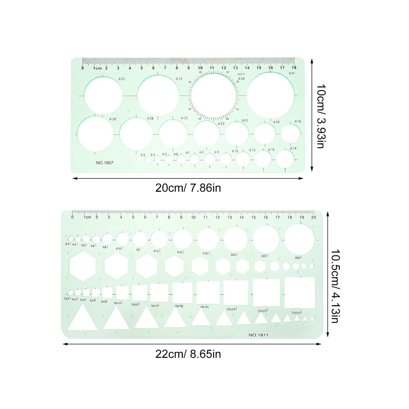 2Pcs Transparent Drawing Templ – обзор и цена Ruler Set Transparent