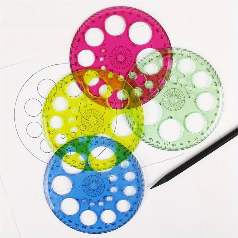 1pc Full Circle Protractor Col – обзор и цена Ruler Set Transparent