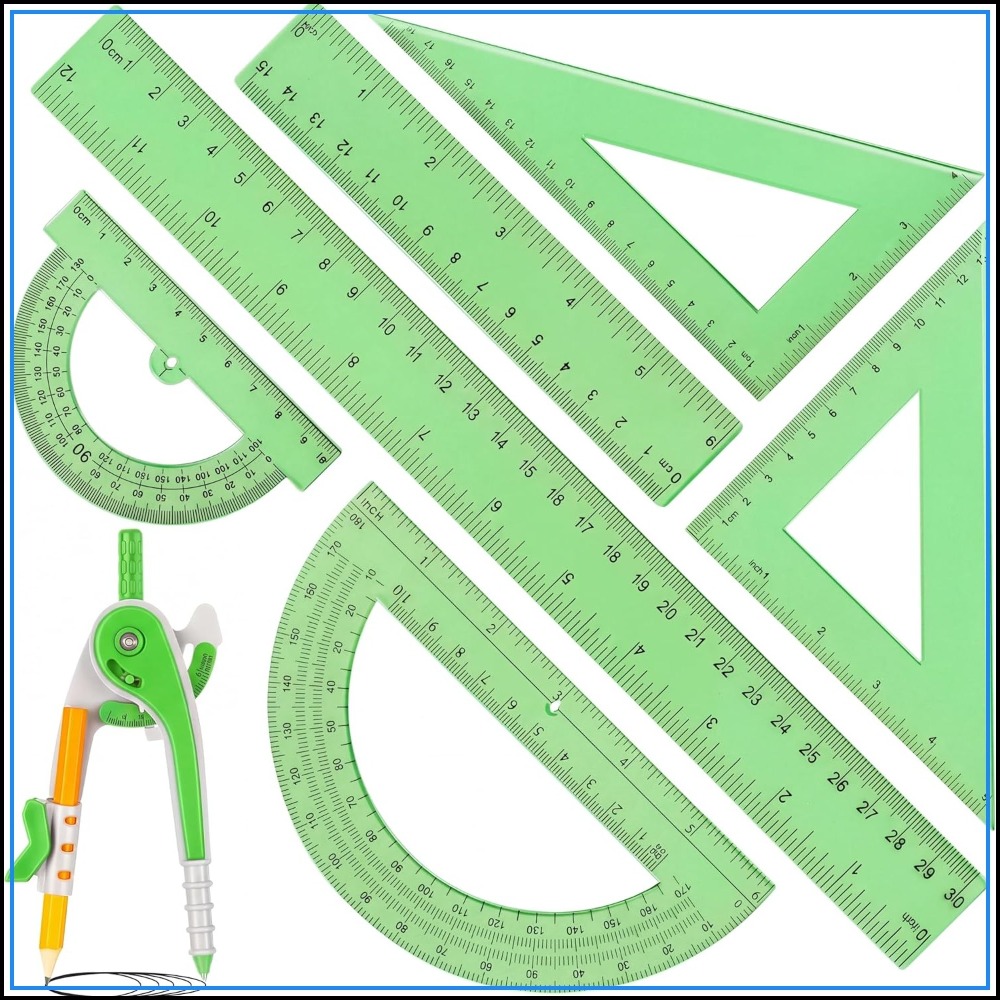 7 Pcs Geometry Math Set: 6/4 I – обзор и цена Ruler Set Transparent