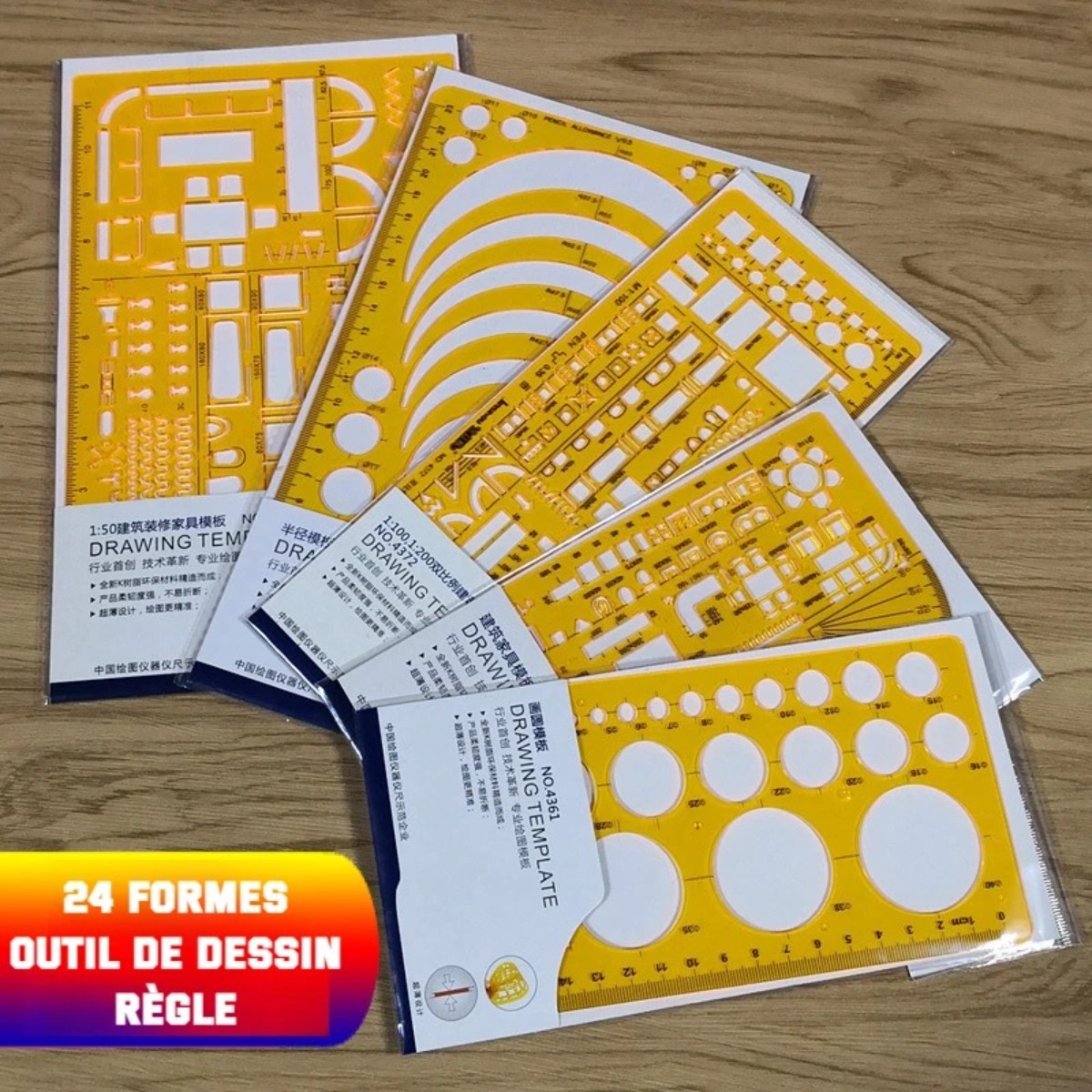 Geometric Drawing Template Set – обзор и цена Ruler Set Transparent
