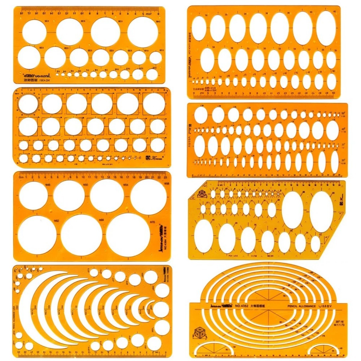 Geometric Drawing Template Set – обзор и цена Ruler Set Transparent