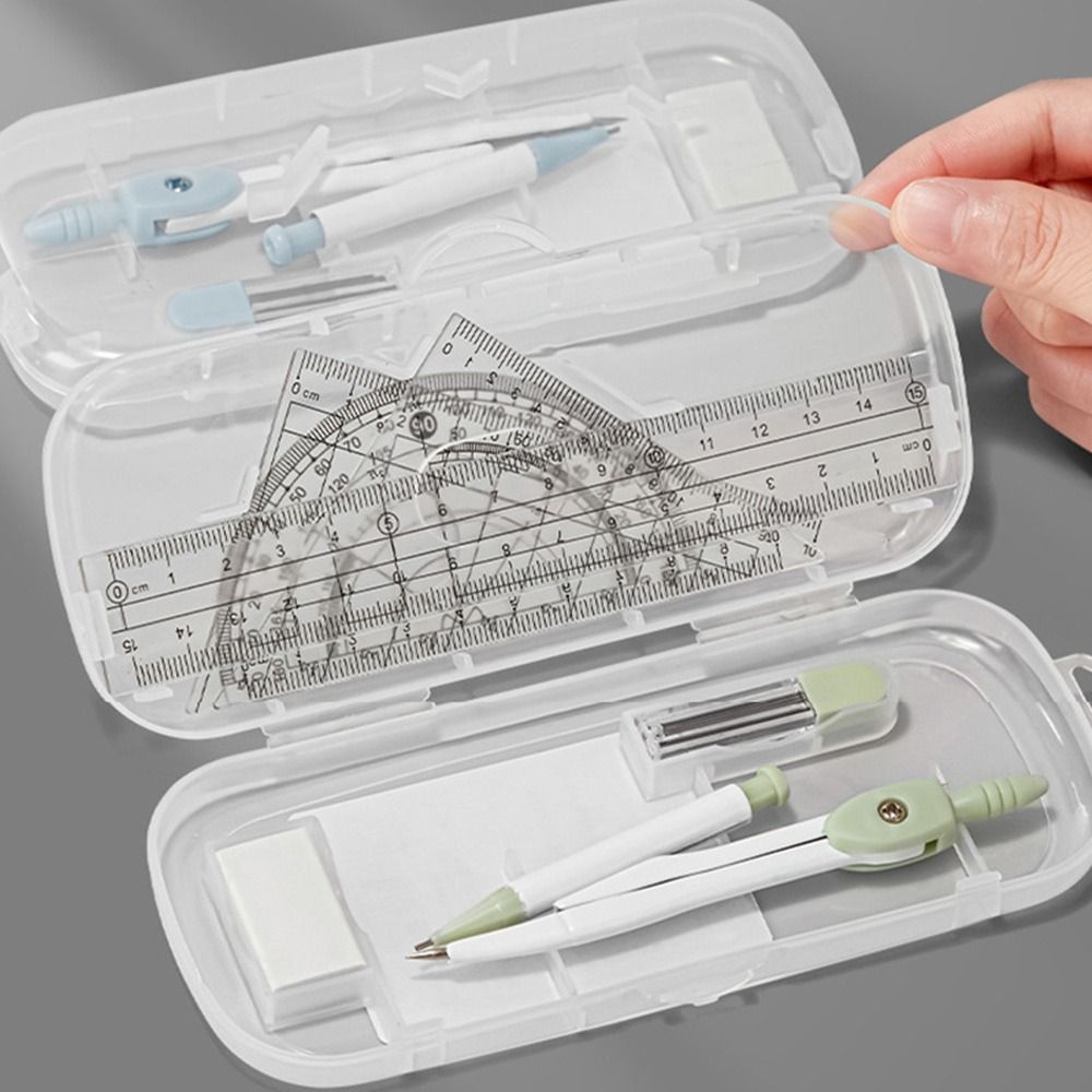 8PCS/Set Plastic Ruler Compass – обзор и цена Ruler Set Transparent