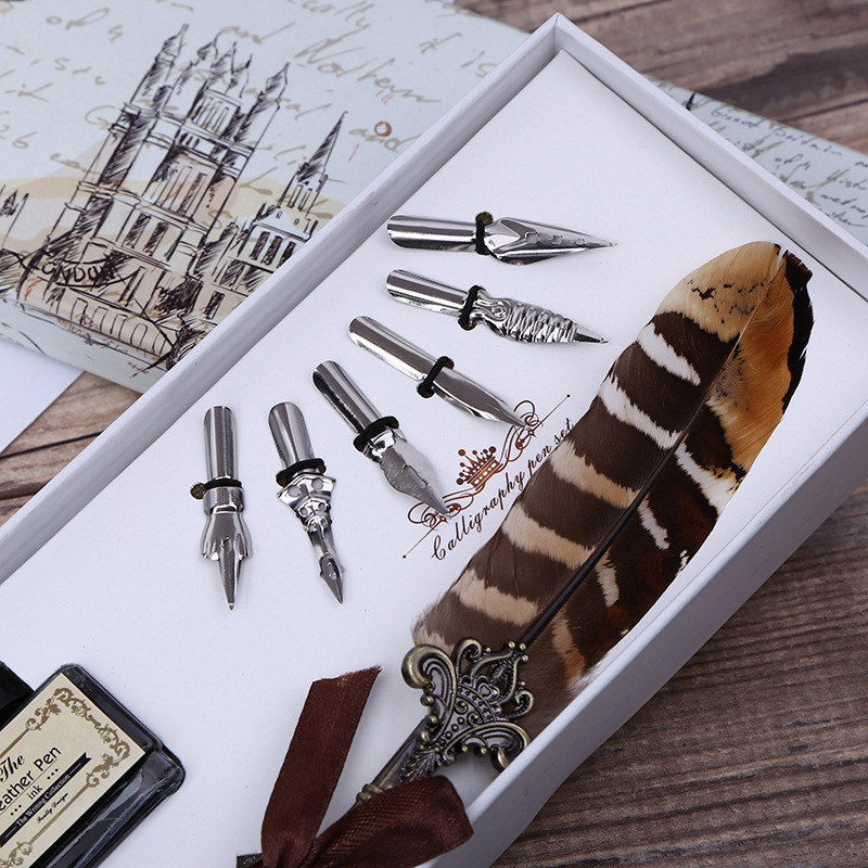 Retro Feather Dip Pen Writing  – обзор и цена Fountain Pen Ink