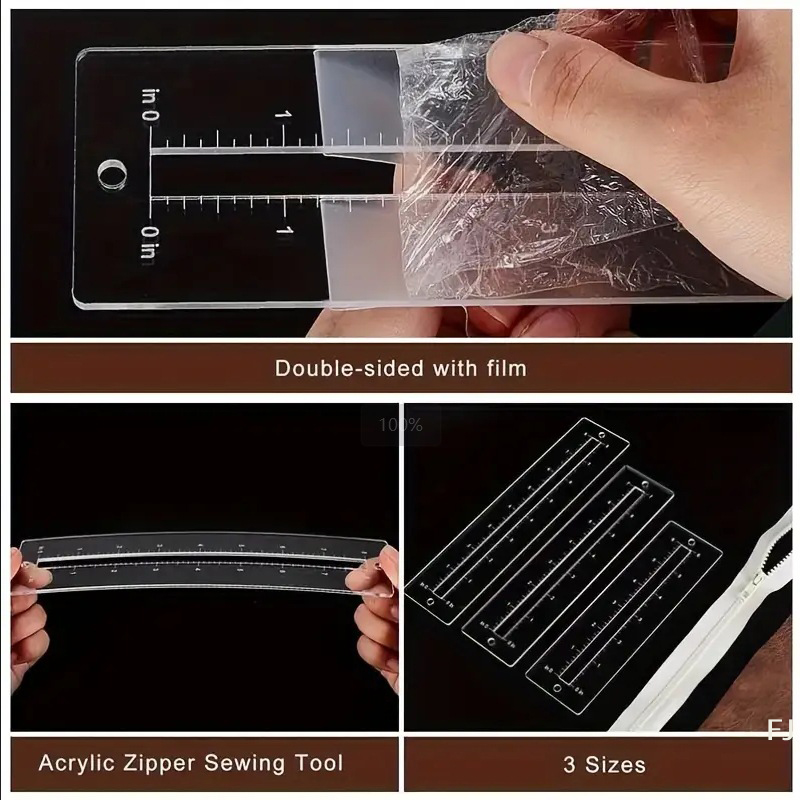 [YU]3pcs Acrylic Zipper Templa – обзор и цена Ruler Set Transparent