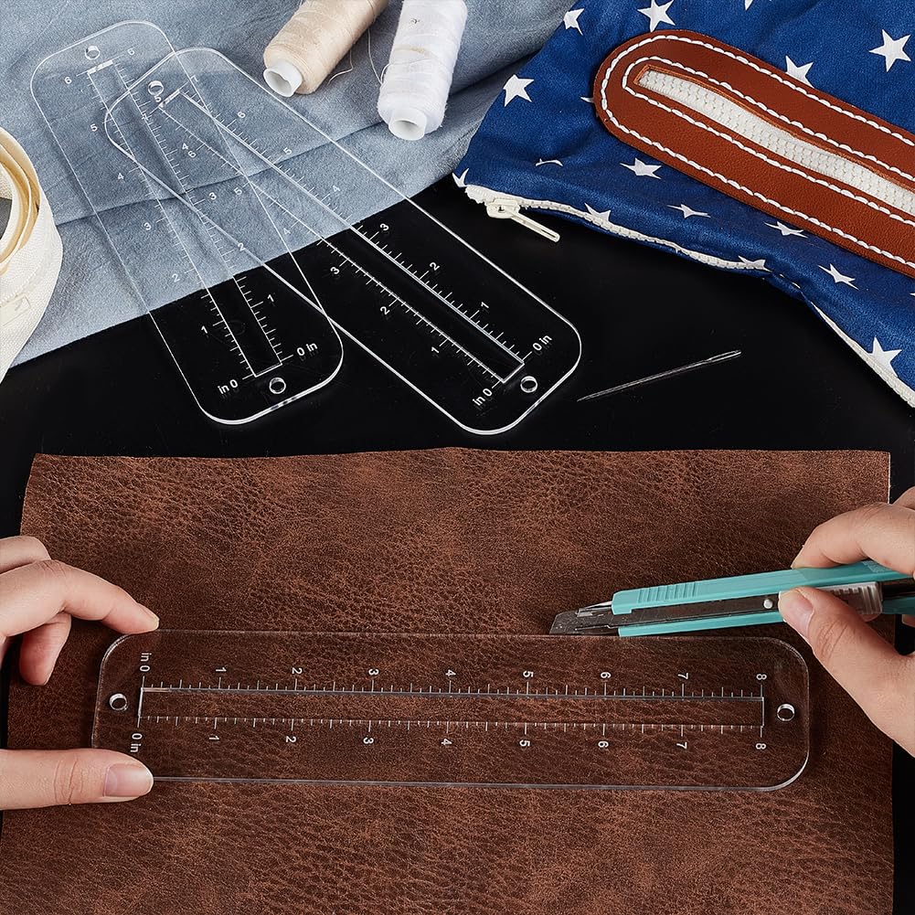 3Pcs, 3 sizes zipper making te – обзор и цена Ruler Set Transparent