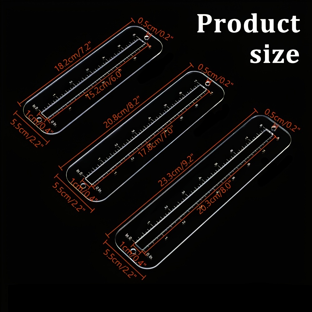 3Pcs, 3 sizes zipper making te – обзор и цена Ruler Set Transparent