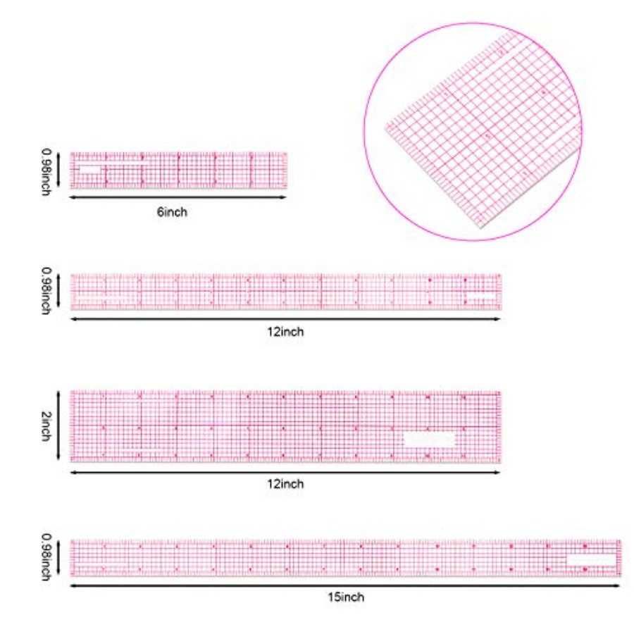 6 Pieces Clear Rulers Sewing T – обзор и цена Ruler Set Transparent