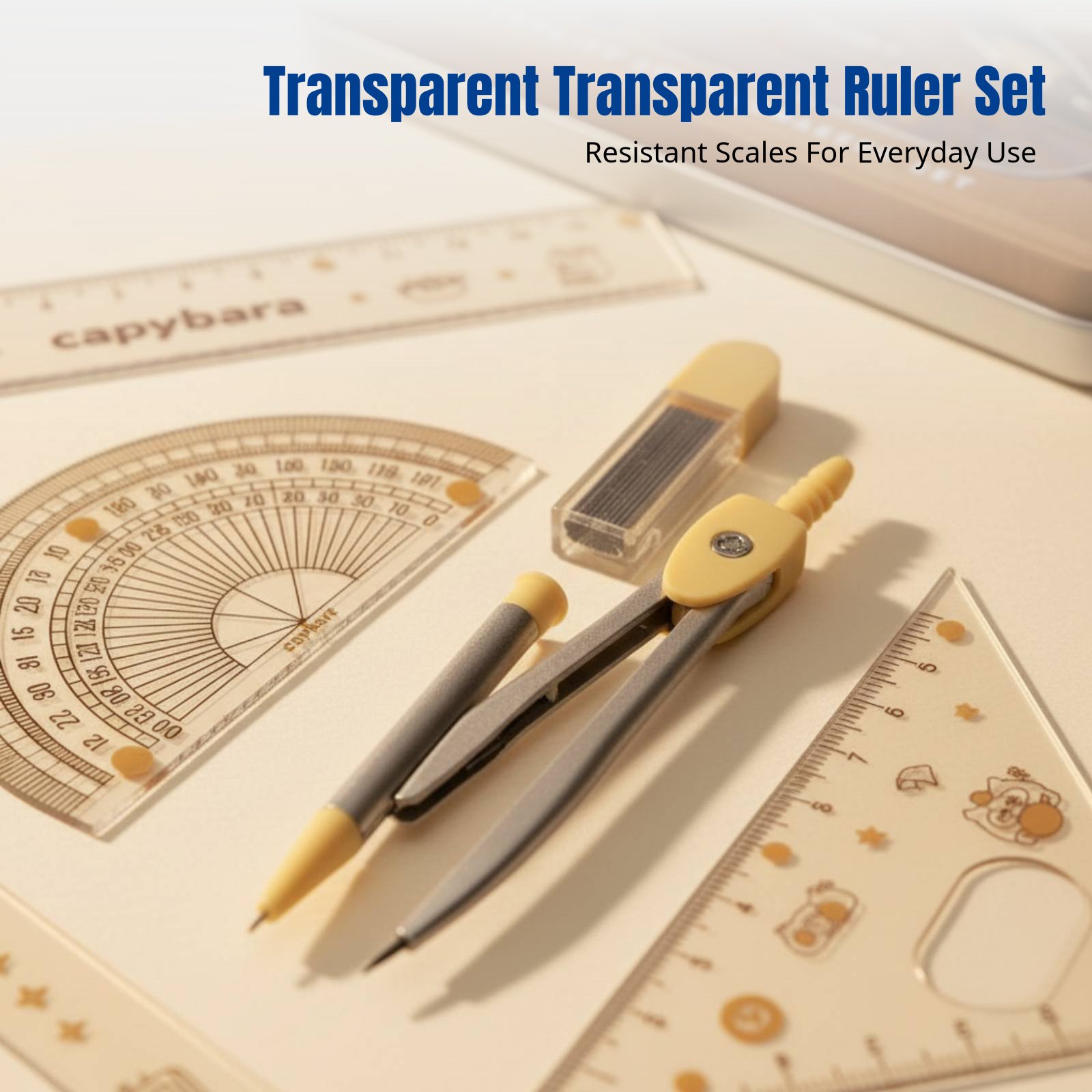 Ruler Set for Students, Cartoo – обзор и цена Ruler Set Transparent